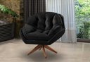 Ver imagem 1 de Poltrona Decorativa Pillow Top com Base Giratória Veludo Califórnia Preto