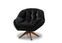 Ver imagem 3 de Poltrona Decorativa Pillow Top com Base Giratória Veludo Califórnia Preto
