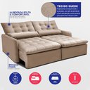 Ver imagem 3 de Sofá sem Caixa Retrátil 2,00m Softgel Celeste Velusoft Bege Cama Inbox