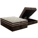 Ver imagem 1 de Cama Box Baú King Colchão Ortopédico Probel Wood Guarda Costa Extra Firme Brown + Base Crc Suede