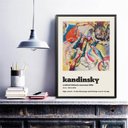 Ver imagem 2 de Quadro Abstrato Poster Kandinsky 33x24cm - com Vidro:madeira Branca