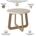 Ver imagem 5 de Mesa de Centro para Sala de Estar Redonda 58cm Pés Orgânico Yasmin A05 Off White Carvalho - Lyam