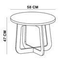 Ver imagem 6 de Mesa de Centro para Sala de Estar Redonda 58cm Pés Orgânico Yasmin A05 Off White Carvalho - Lyam