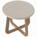 Ver mais imagens de Mesa de Centro para Sala de Estar Redonda 58cm Pés Orgânico Yasmin A05 Off White Carvalho - Lyam