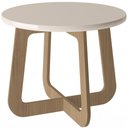 Ver imagem 2 de Mesa de Centro para Sala de Estar Redonda 58cm Pés Orgânico Yasmin A05 Off White Carvalho - Lyam