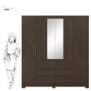 Ver imagem 3 de Guarda Roupa Casal Cádis com Multiuso Golden Café - Demóbile