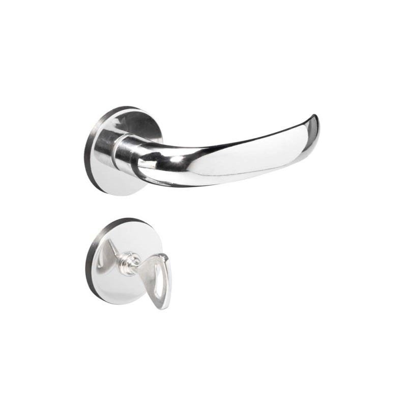 Fechadura para banheiro de aço zamac 40mm Concept com roseta 406 cromada Pado