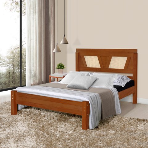 Cama de Casal Madeira Magnolia Castanho