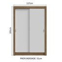 Ver imagem 4 de Guarda-roupa Solteiro 2 Portas de Correr Rustic/branco Milano Madesa