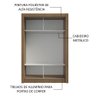 Guarda-roupa Solteiro 2 Portas de Correr Rustic/branco Milano Madesa - 7