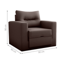 Ver imagem 2 de Sofá-Cama Porto Marrom em Suede 93cm com Abertura Frontal para Sala e Ambiente Compacto