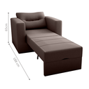 Ver imagem 3 de Sofá-Cama Porto Marrom em Suede 93cm com Abertura Frontal para Sala e Ambiente Compacto