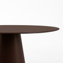 Ver imagem 2 de Mesa de Jantar Cone Oval 180x100 Cm Laca Marrom Cacau com Vidro
