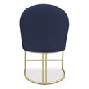 Ver imagem 2 de Kit 04 Cadeiras Poltrona de Jantar Bela Suede Base Metálica Industrial Dourado - Pallazio Azul
