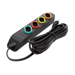 Extensão elétrica Multitomadas 1,3m 4 tomadas 2P T 10A DN1842 preta Daneva - 1