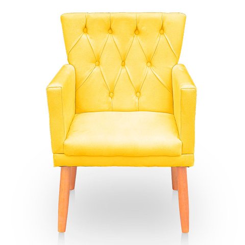 Poltrona Capitonê Clássica Confortável para Sala e Quarto Ana Suede