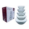 Conjunto com 05 Potes de Vidro Redondo com Tampa Branca - 4