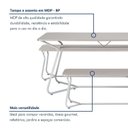 Ver mais imagens de Conjunto de Mesa Retangular com 2 Bancos Retrô para Área Gourmet 180x90cm Varetas Branco/Cromado