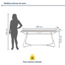 Ver imagem 3 de Conjunto de Mesa Retangular com 2 Bancos Retrô para Área Gourmet 180x90cm Varetas Branco/Cromado