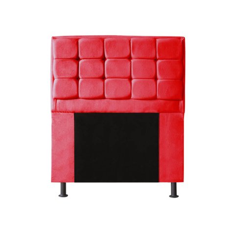 Cabeceira Copenhague Para Cama Box Solteiro 90cm com Capitonê Suede - Ecotec Decor:Vermelho