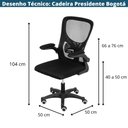 Ver imagem 4 de Cadeira Escritório Giratória Nr-17 Diretor Bogotá Or Design Tela Mesh Preta Base Rodízio Nylon