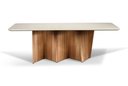 Ver imagem 2 de Mesa Atenas 08 Lugares 200cm x 105cm com Base em Madeira Maciça Amêndoa e Tampo com Vidro Off White