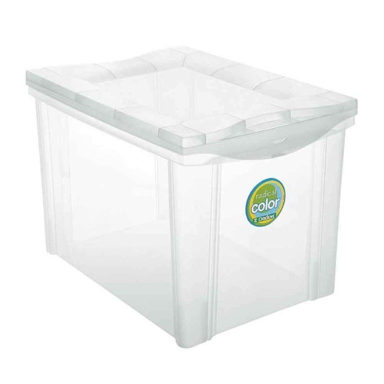 Caixa organizadora médio alto Color Kids 30L cristal Ordene