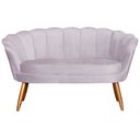 Ver imagem 2 de Namoradeira Decorativa Pétala Veludo Lilás Pés Madeira Ms Decor