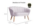 Ver imagem 3 de Namoradeira Decorativa Pétala Veludo Lilás Pés Madeira Ms Decor