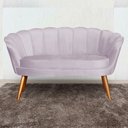 Ver imagem 4 de Namoradeira Decorativa Pétala Veludo Lilás Pés Madeira Ms Decor