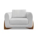 Ver imagem 1 de Poltrona Sala de Estar Base de Madeira Clarissa Linho S04 - D'rossi Cor Grigio