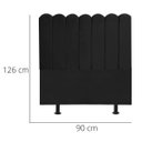 Ver imagem 3 de Cabeceira Nuvem Cama Box Solteiro 90 cm Alanis Suede Preto