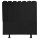 Ver imagem 1 de Cabeceira Nuvem Cama Box Solteiro 90 cm Alanis Suede Preto