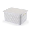 Ver imagem 1 de Caixa organizadora com tampa mosaico 16L branca Arthi