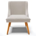 Ver imagem 6 de Kit 2 Cadeiras Decorativas Sala de Jantar Pés Palito de Madeira Firenze Veludo Cinza/Natural G19 - G
