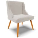 Ver imagem 7 de Kit 2 Cadeiras Decorativas Sala de Jantar Pés Palito de Madeira Firenze Veludo Cinza/Natural G19 - G
