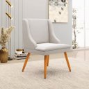 Ver imagem 2 de Kit 2 Cadeiras Decorativas Sala de Jantar Pés Palito de Madeira Firenze Veludo Cinza/Natural G19 - G