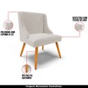 Ver imagem 4 de Kit 2 Cadeiras Decorativas Sala de Jantar Pés Palito de Madeira Firenze Veludo Cinza/Natural G19 - G