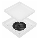 Ver imagem 2 de Ralo Oculto Invisível com Tela 15x15 Quadrado Plástico Branco Ps Área Interna Externa Universal
