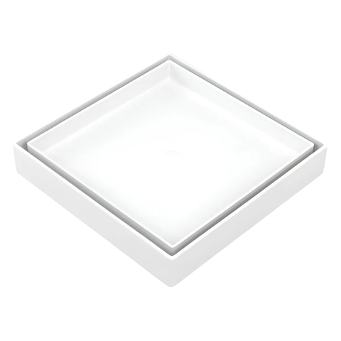 Ralo Oculto Invisível com Tela 15x15 Quadrado Plástico Branco Ps Área Interna Externa Universal