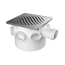 Ver imagem 1 de Caixa sifonada quadrada 10x10x5cm com grelha prata inox Tigre