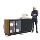 Ver imagem 5 de Buffet Vitória com 2 Portas de Vidro - Castanho/Preto