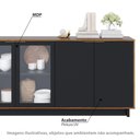 Ver imagem 2 de Buffet Vitória com 2 Portas de Vidro - Castanho/Preto