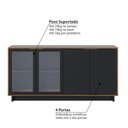 Ver imagem 3 de Buffet Vitória com 2 Portas de Vidro - Castanho/Preto