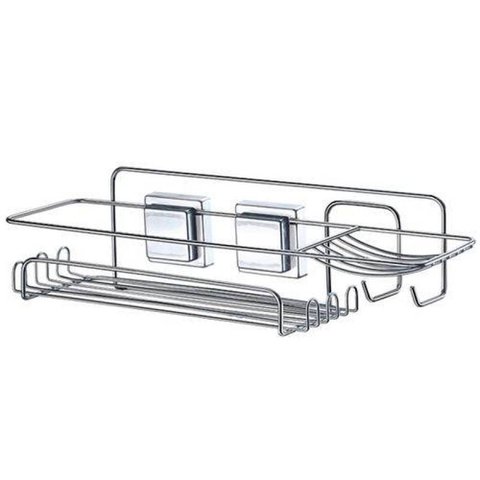 Suporte para Shampoo com Ventosas Cromado Arthi