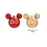 Jogo Bolas Natal Disney Mickey Ho Ho Ho Vermelha e Dourado 6cm 6 unidades - Cromus - 3