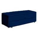 Ver imagem 1 de Calçadeira Sapateira Baú Solteiro 90cm Capitonê Luna Veludo Azul - Loja Sheep