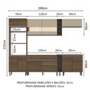 Ver imagem 3 de Armário de Cozinha Completa 290cm Rustic/Rustic/Crema Vicenza Madesa 11