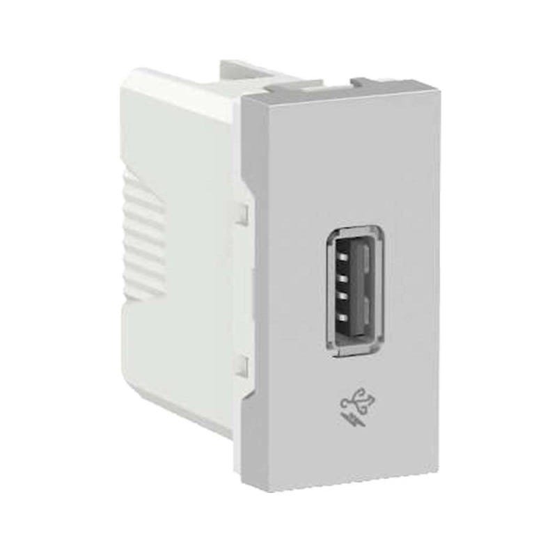 Módulo tomada carregador usb 2.0 1A 127/220V 1 módulo alumíninio Schneider - 1