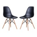 Ver imagem 1 de Conjunto 2 Cadeiras Eames Eiffel Preta com pés de madeira